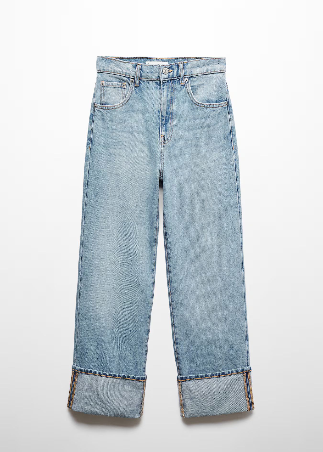 Turned-up straight jeans | MANGO (UK)