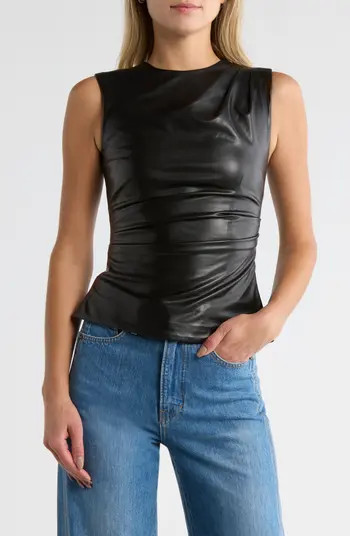 Wynter Draped Faux Leather Top | Nordstrom Rack