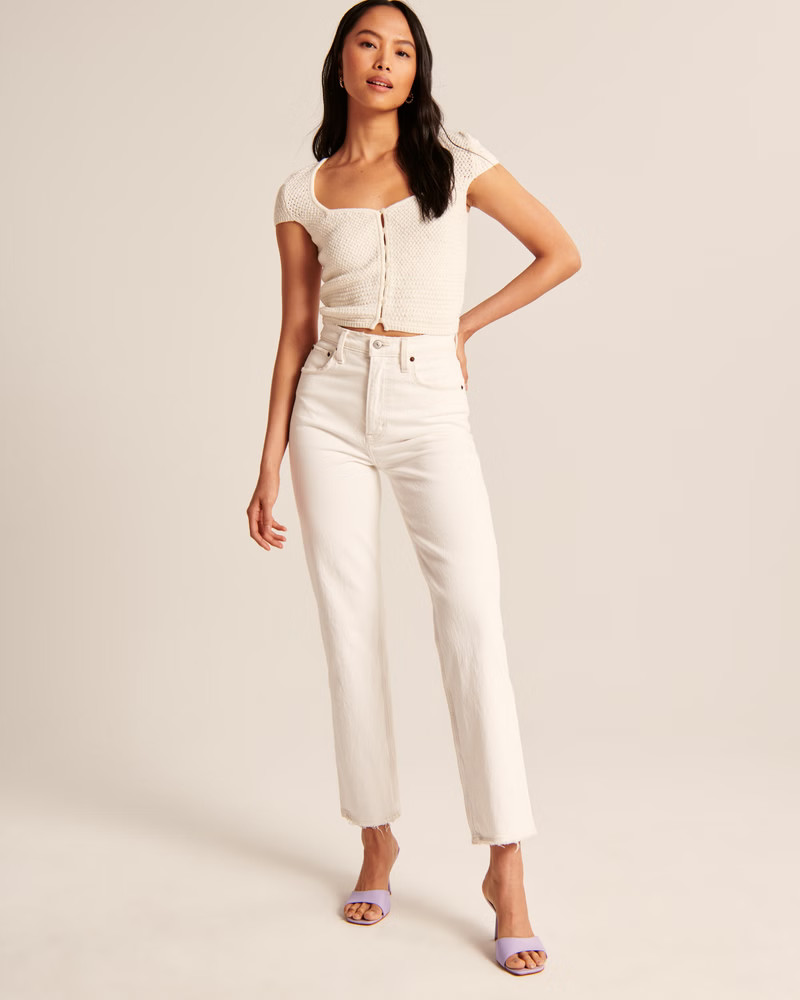 Women's Crochet Button-Through Top | Women's Tops | Abercrombie.com | Abercrombie & Fitch (US)