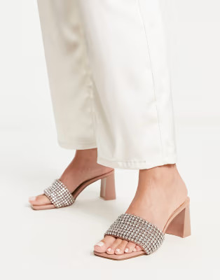 Steve Madden Laney heeled mules in rhinestone | ASOS (Global)