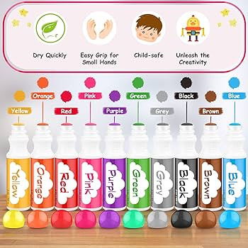 Soucolor Washable Dot Markers for Toddlers Kids Preschool, 10 Colors 2 oz Bingo Daubers Paint Mar... | Amazon (US)