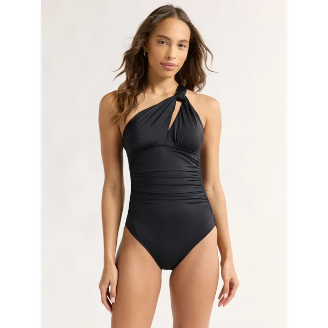 Sofia by Sofia Vergara Women's and Women's Plus One Shoulder Keyhole One Piece Swimsuit, Sizes XS... | Walmart (US)