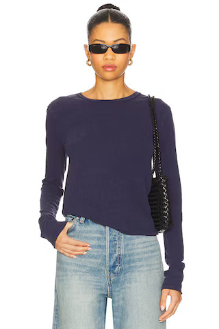 Free People x We The Free Nova Tee Long Sleeve In Peacoat in Navy. - size XL | Revolve Clothing (Global)