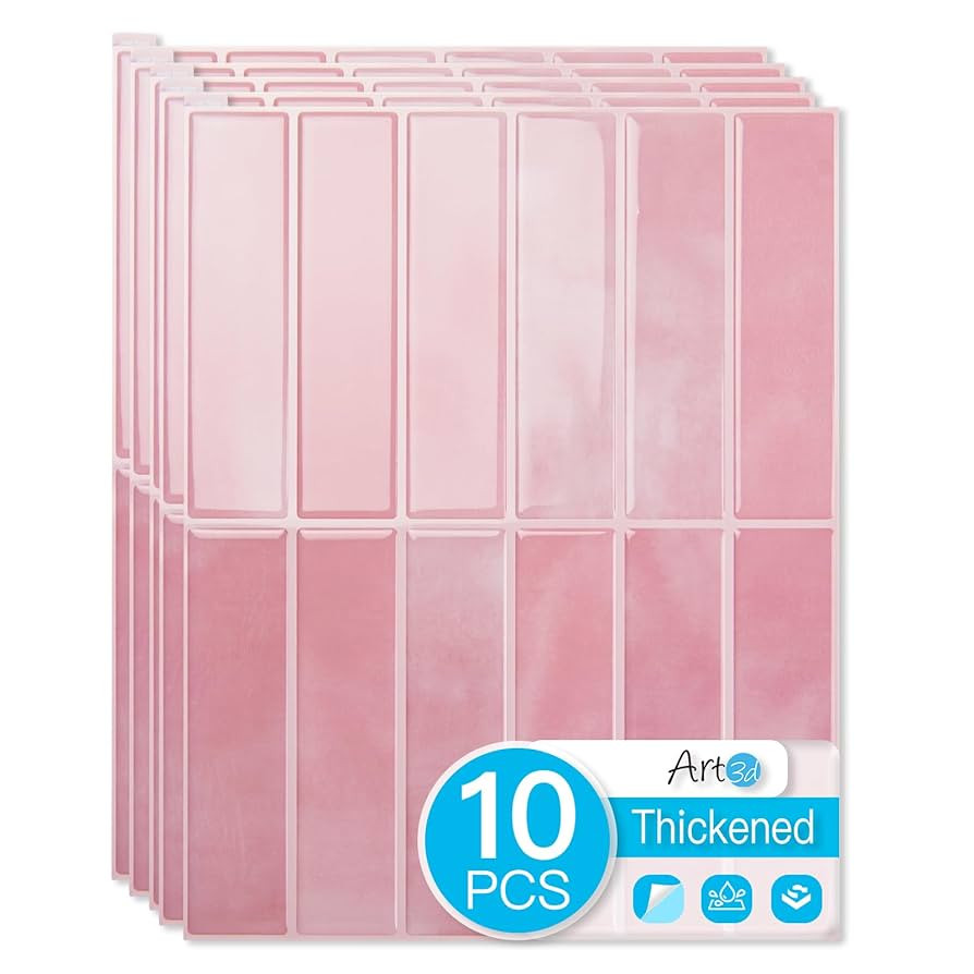 Art3d 11.4 x 9 Inch Heavy-Duty Peel and Stick Backsplash for Home Décor, 10-Pack Vinyl Wall Tile... | Amazon (US)