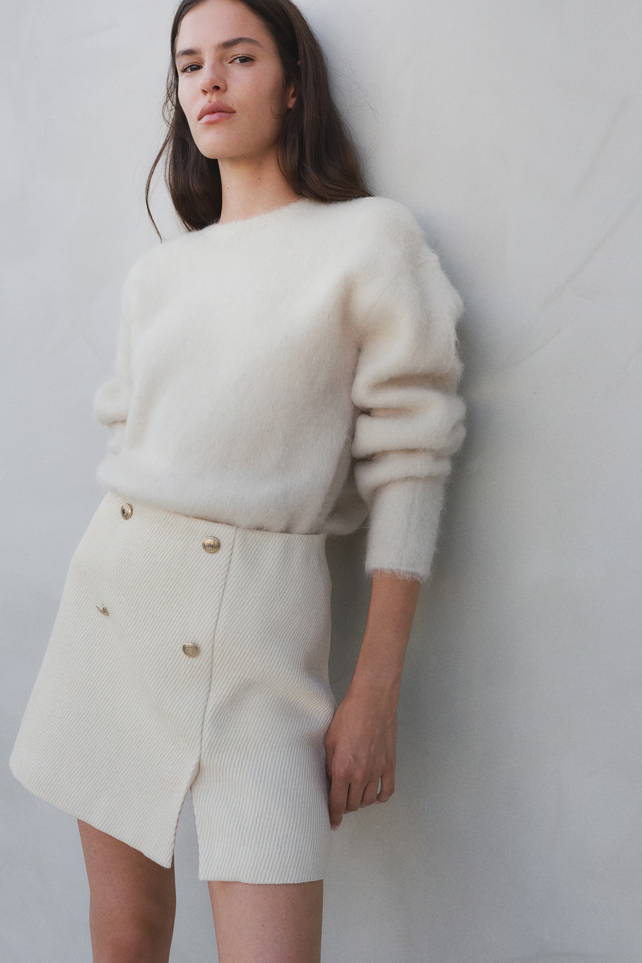 Button-front mini skirt | H&M (UK, MY, IN, SG, PH, TW, HK)