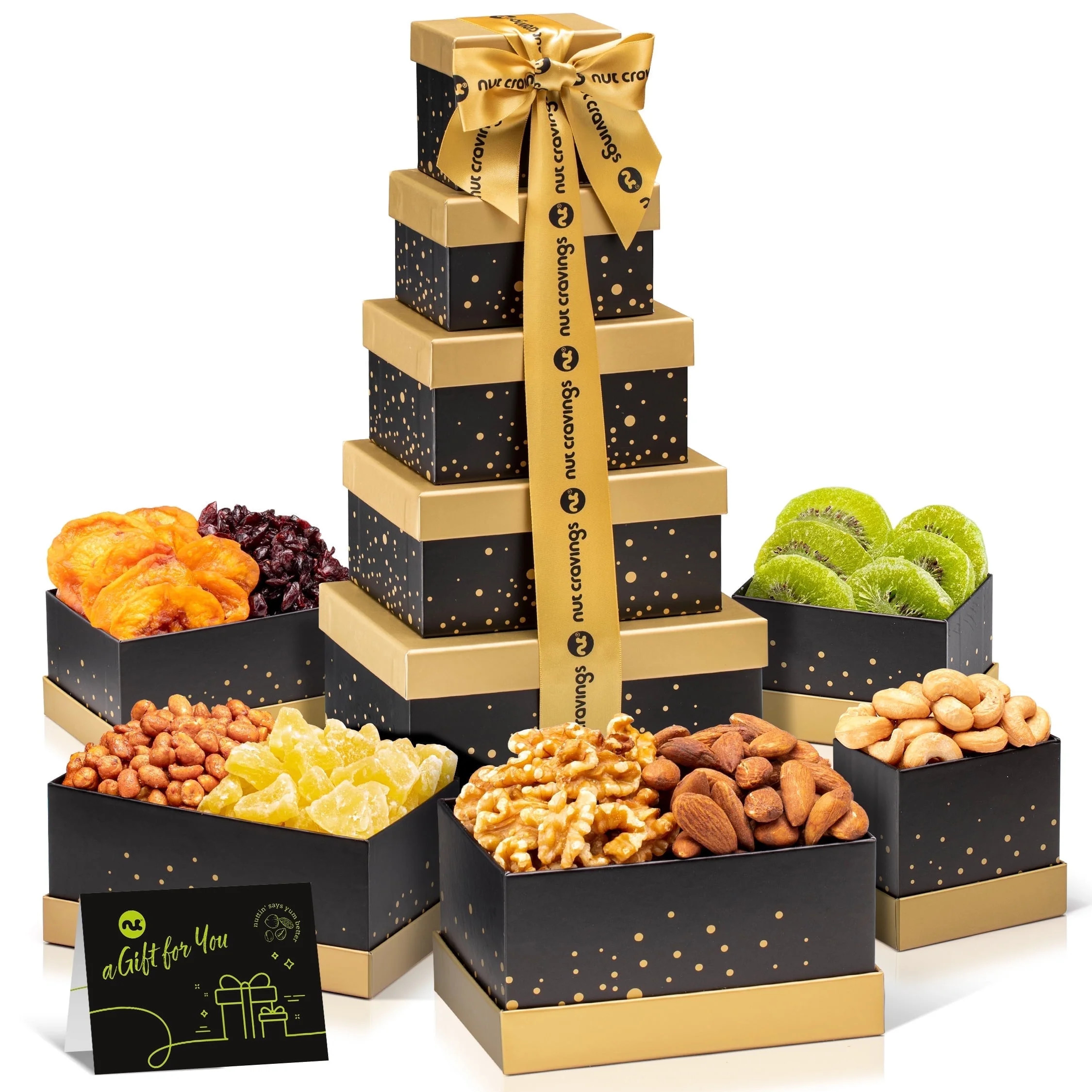 Gourmet Dried Fruit & Nut Gift Basket – 5-Tier Tower – Holiday, Birthday, Thank You | Walmart (US)