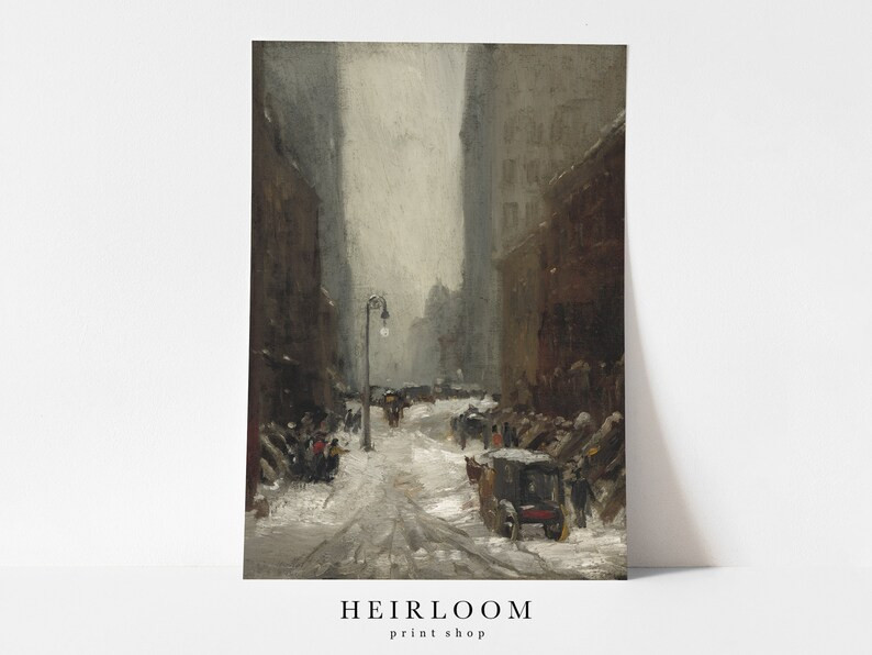 Winter New York Art Print Cityscape Art Winter City Print - Etsy | Etsy (US)
