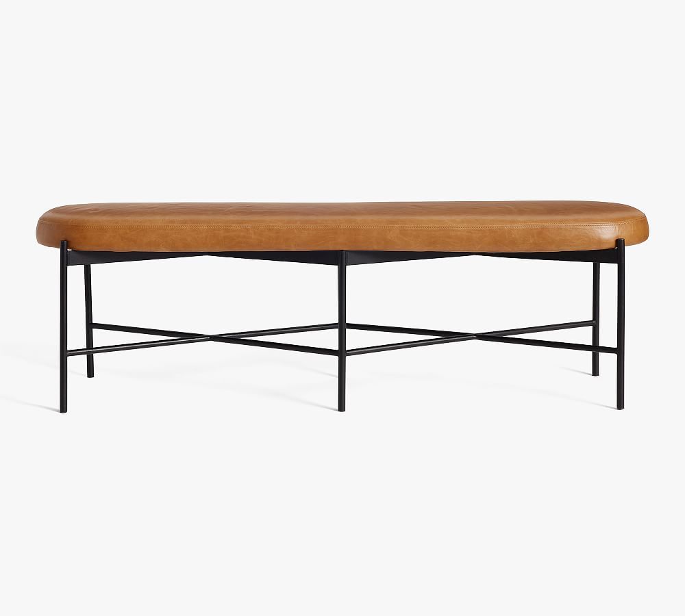 Maison Leather Backless Bench | Pottery Barn (US)