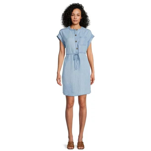 Time and Tru Women's Short Sleeve Shirt Dress | Walmart (US)