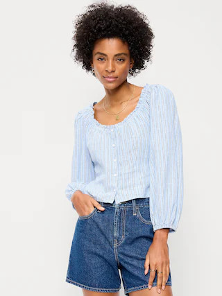 Long-Sleeve Button-Down Top | Old Navy (US)