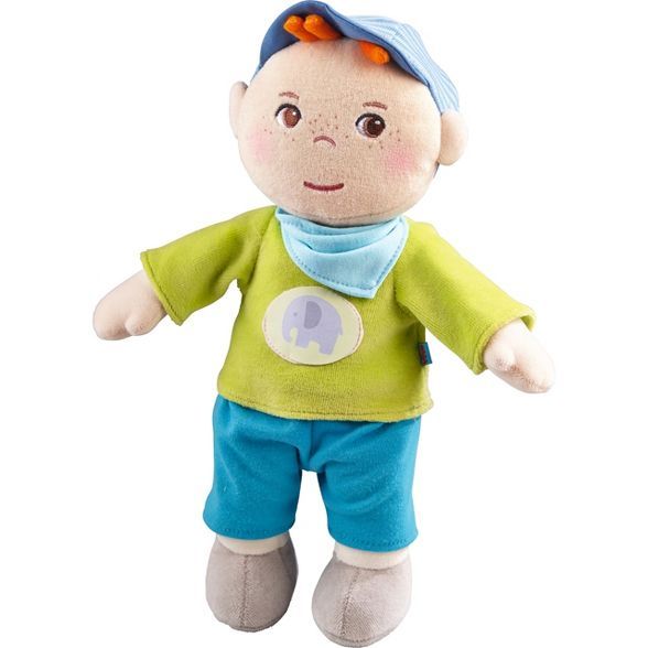 HABA Snug up Jonas - 11.5" Soft Boy Baby Doll with Embroidered Face | Target