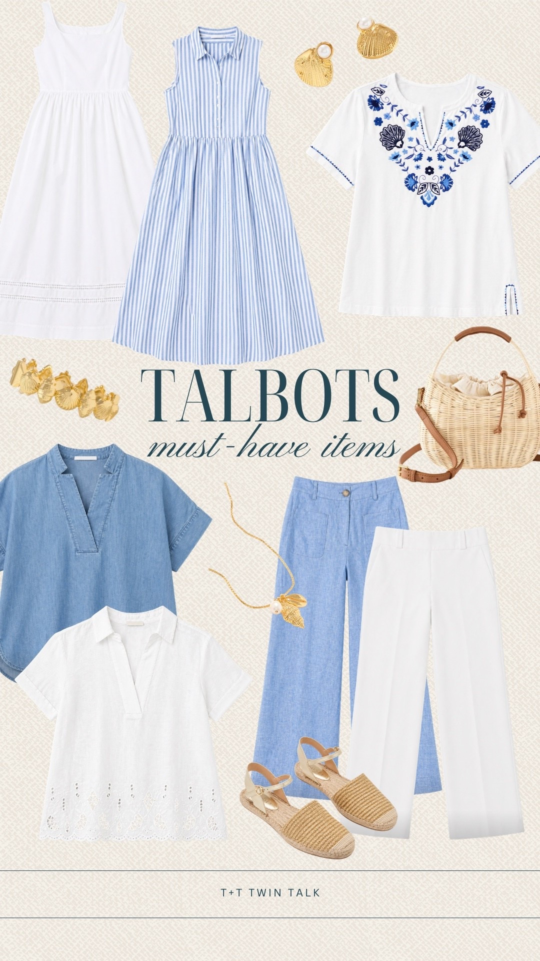 These pieces from Talbots mix blue and white pieces with clean lines throughout. The dresses and tops pair easily with denim or trousers while the accessories pull it together. It works for daytime plans, lunches, or getting out and about.

#LTKSeasonal #LTKMidsize #LTKOver40