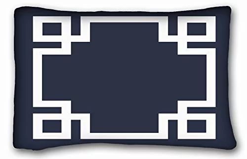 WinHome Rectangular Pillow Case Cushion Cover Navy Blue and White Greek Key Border Pillow Cases S... | Walmart (US)