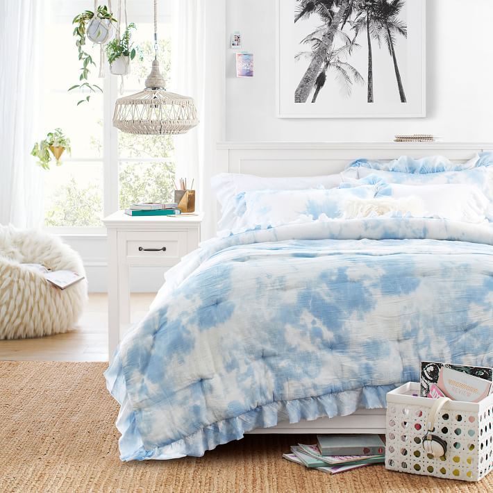 Tie-Dye Ruffle Muslin Quilt | Pottery Barn Teen