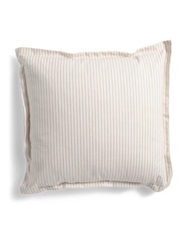 Made In Usa 22x22 Reversible Striped Floral Block Print Pillow | TJ Maxx