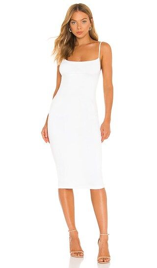 Sabrina Midi Dress in White | Revolve Clothing (Global)
