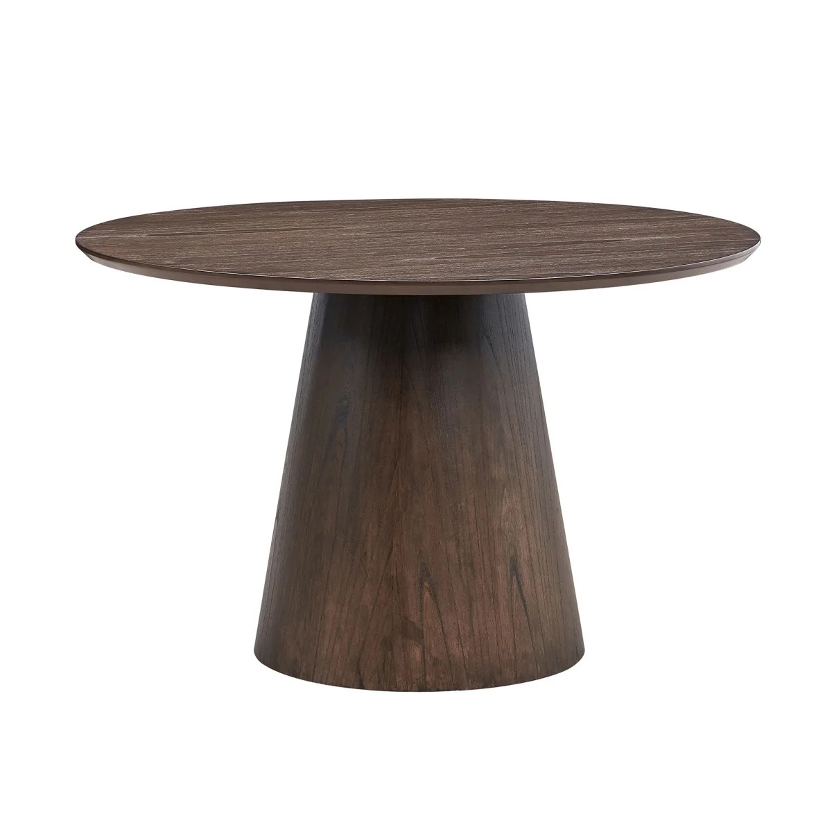 Modern Round Dining Table with Sturdy Cylindrical Base, Space-Saving MDF Design for Small Spaces,... | Walmart (US)