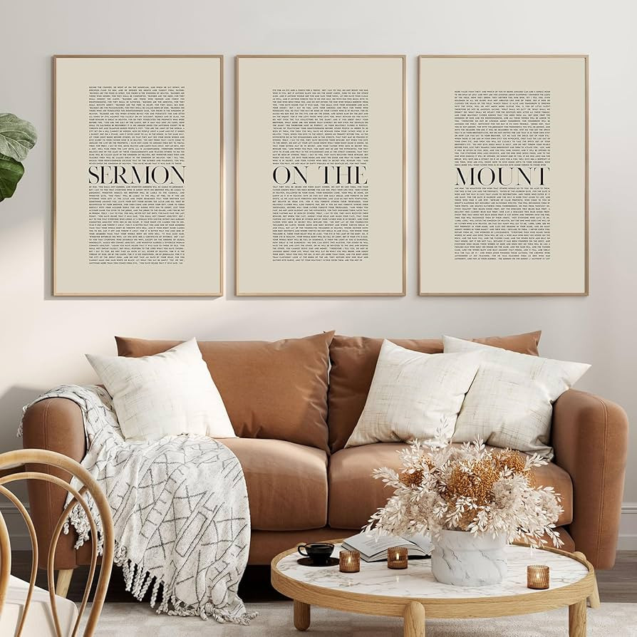 Sermon on the Mount Posters 3 Piece Christian Scripture Wall Art Bible Verses Wall Decor Religiou... | Amazon (US)