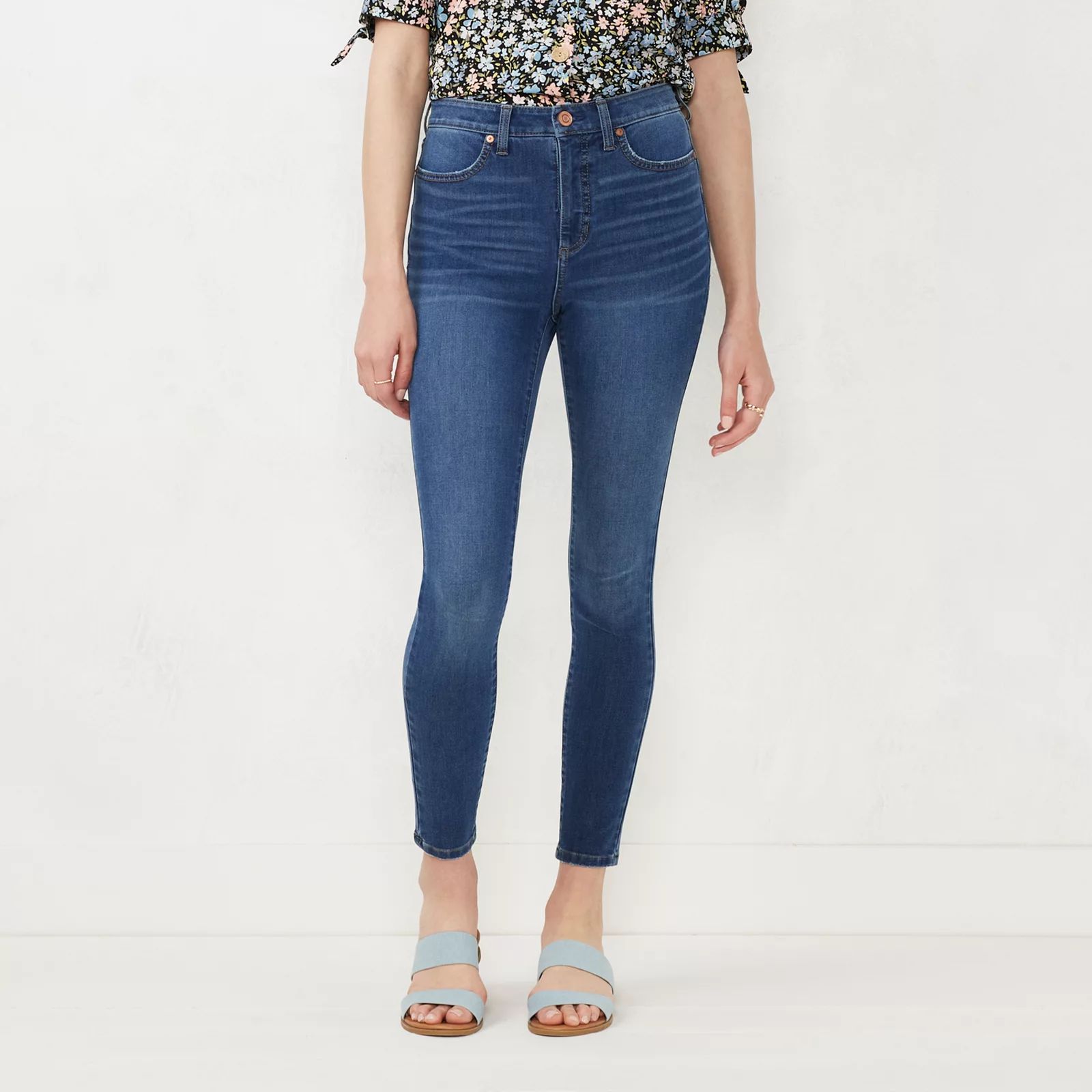 Women's LC Lauren Conrad Feel Good High-Waist Super Skinny Jeans, Size: 6, Med Blue | Kohl's