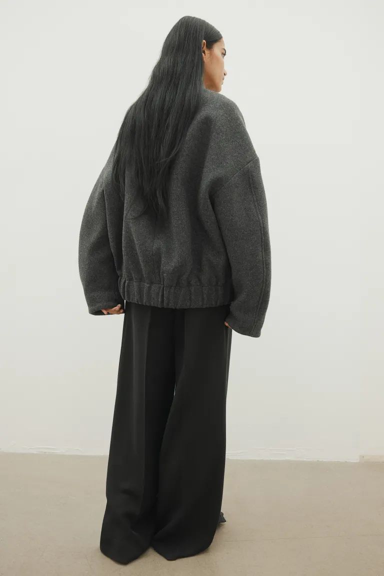 Oversized wool-blend bomber jacket | H&M (UK, MY, IN, SG, PH, TW, HK)