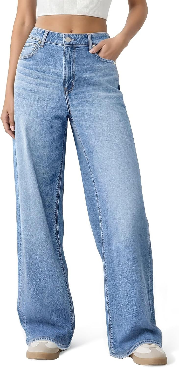Women's Wide Leg Jeans High Waisted Baggy Straight Denim Pants | Amazon (US)