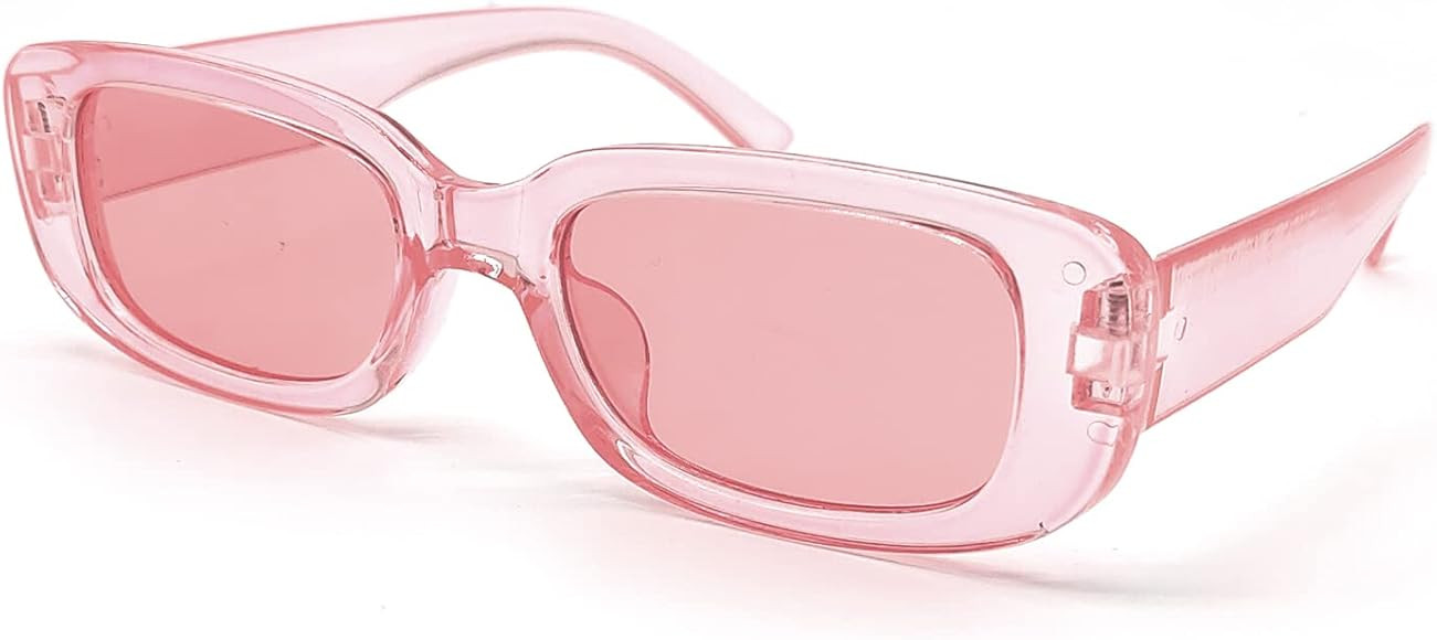 CHEERYMAGIC Rectangle Sunglasses Retro Square Sunglasses Trendy UV400 Protection Y2k Shades Sun G... | Amazon (UK)