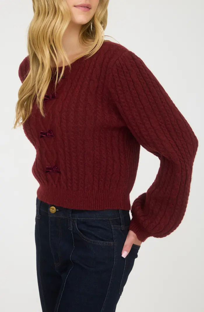 Blu Pepper Ribbon Crewneck Sweater | Nordstromrack | Nordstrom Rack