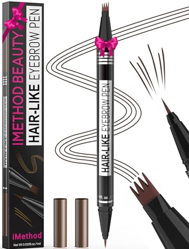 iMethod Microblading Eyebrow Pen - Eyebrow Pencil Magical 2-in-1 Dual-Ended Eye Brow Pencils for Women with 4-Fork-Tip & Precise Brush-Tip Create Natural Hair-Like Brows, Last All-Day, Dark Brown | Amazon (US)