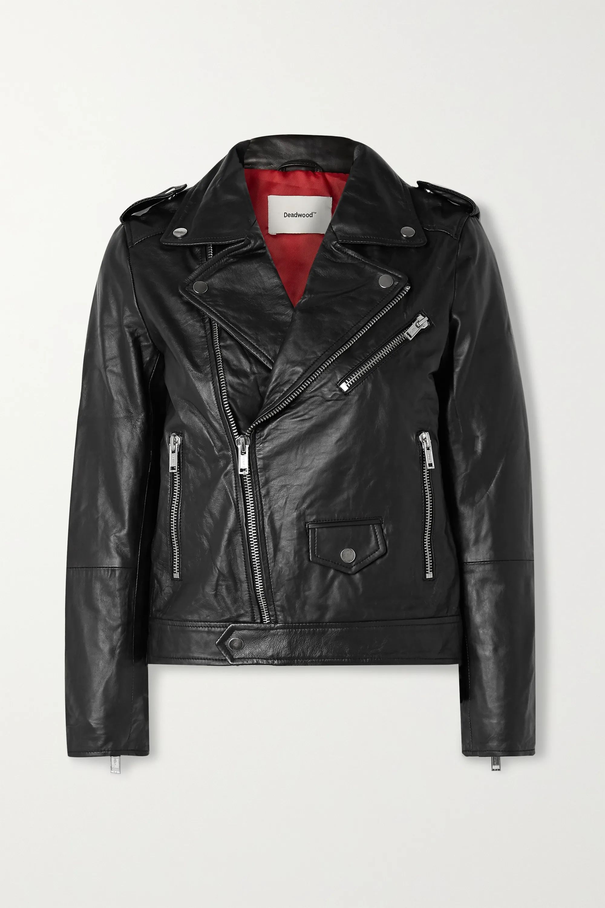 Black + NET SUSTAIN River leather biker jacket | Deadwood | NET-A-PORTER | NET-A-PORTER (US)