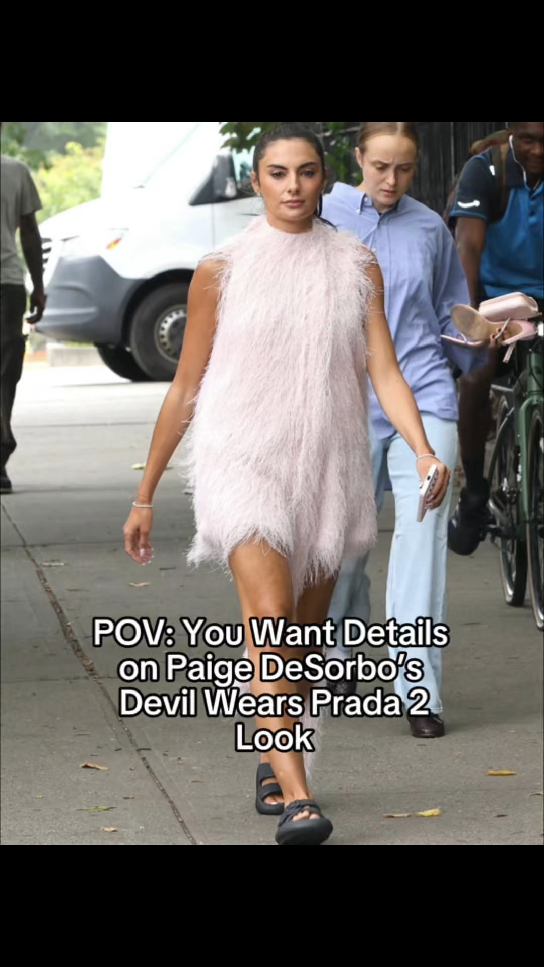 POV: We’ve got details on Paige DeSorbo’s Pink Feather Dress from Devil Wears Prada 2 … and it’s on major sale 📸 = @pagesix