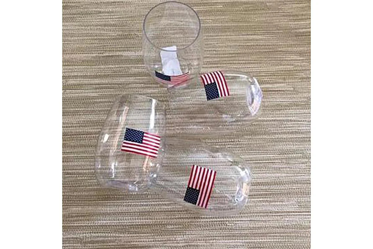 GoVino American Flag Wine Glasses, 2-Pack | Lucy's Market