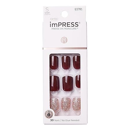 KISS imPRESS Press-On Manicure, Nail Kit, PureFit Technology, Short Press-On Nails, 'No Other', I... | Amazon (US)