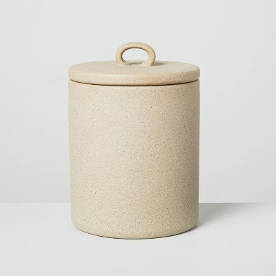 Medium 5.75" Textured Ceramic Bath Canister Natural - Hearth & Hand™ with Magnolia | Target