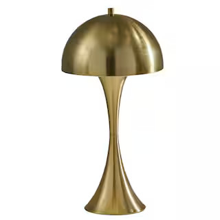 Simplee Adesso 17 in. Metal Dome Table Lamp Brass MML-1253AB - The Home Depot | The Home Depot