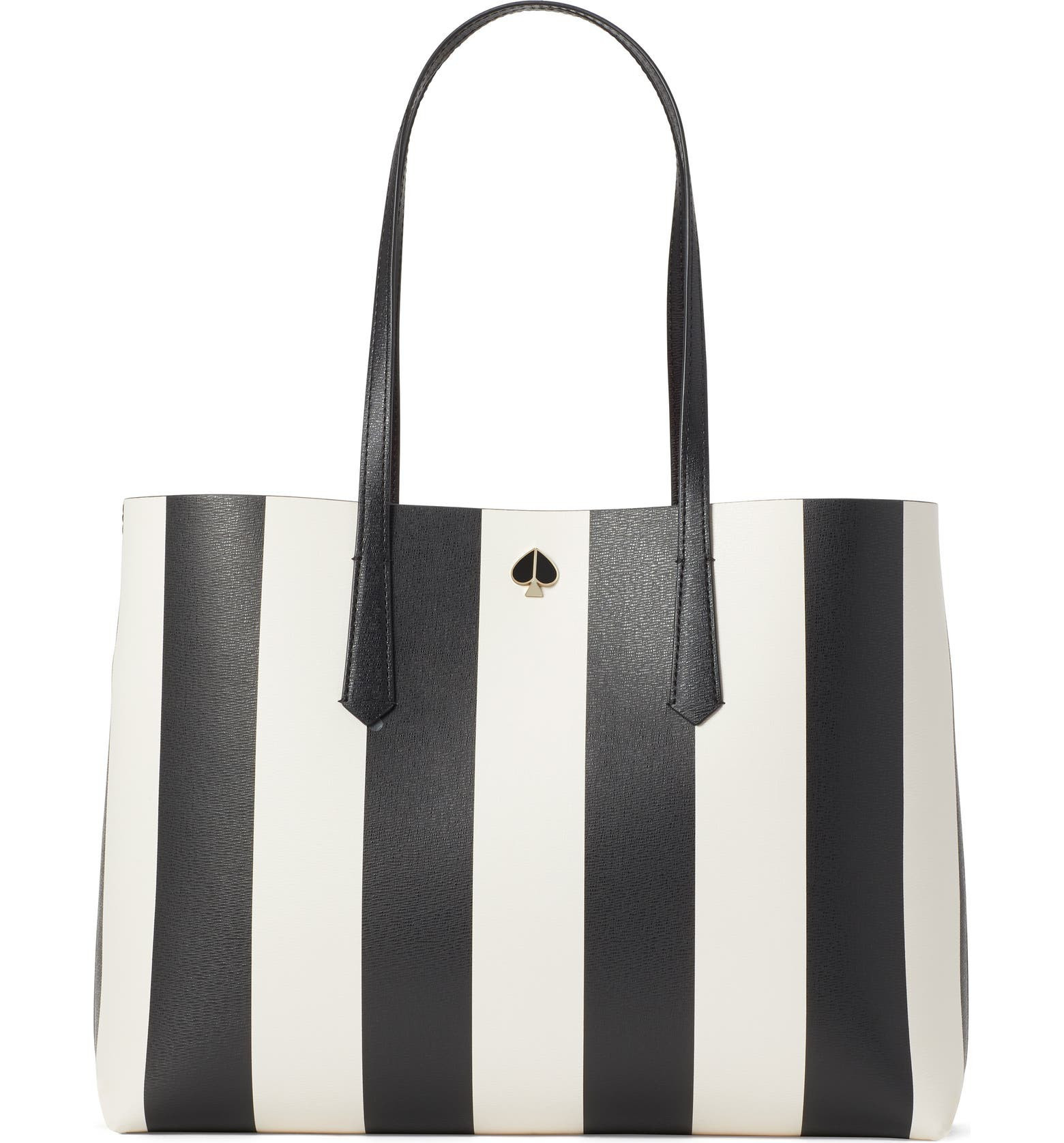 large molly stripe faux leather tote | Nordstrom