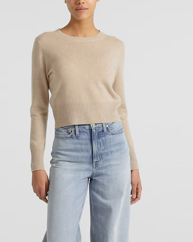 Cashmere shrunken crewneck sweater | J. Crew US