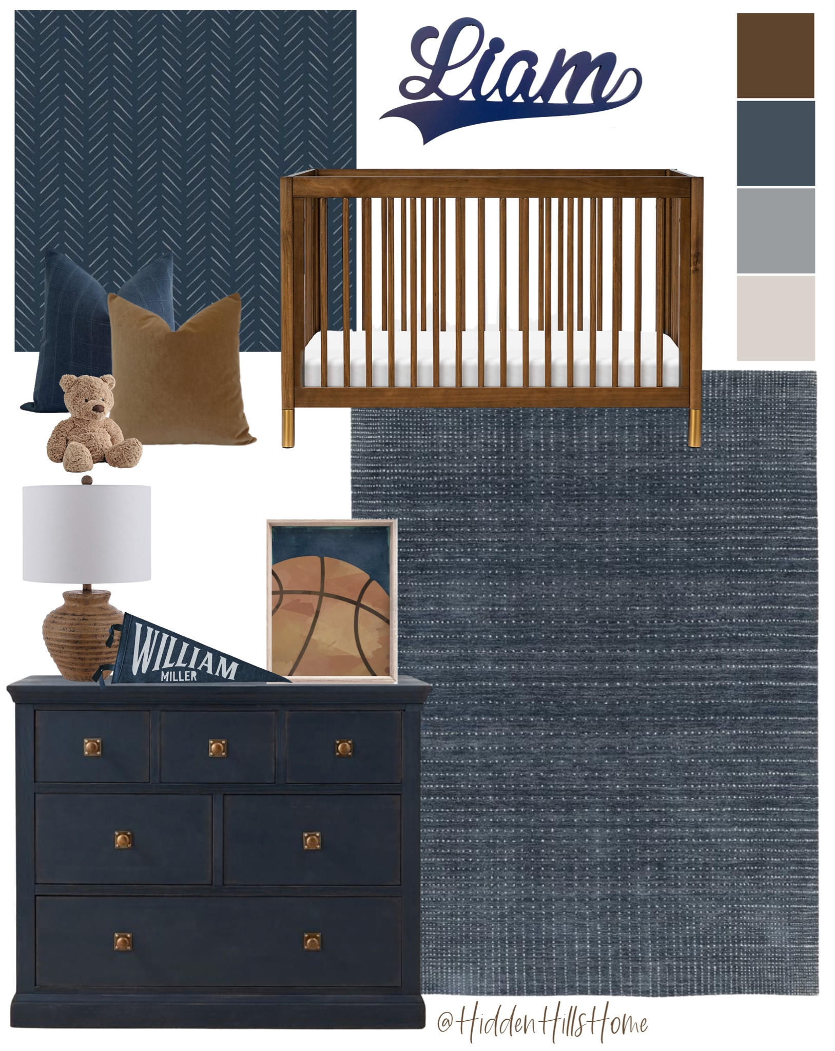 Nursery decor, baby boys nursery, navy blue nursery decor mood board, nursery design, crib, wallpaper #nursery #homedecor

#LTKsalealert #LTKhome #LTKbaby