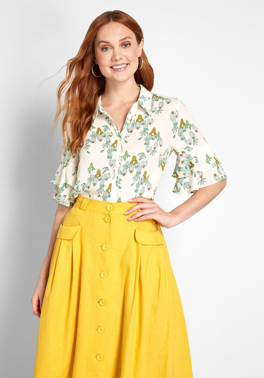 Ruffle and Ready Button-Up Top | Modcloth