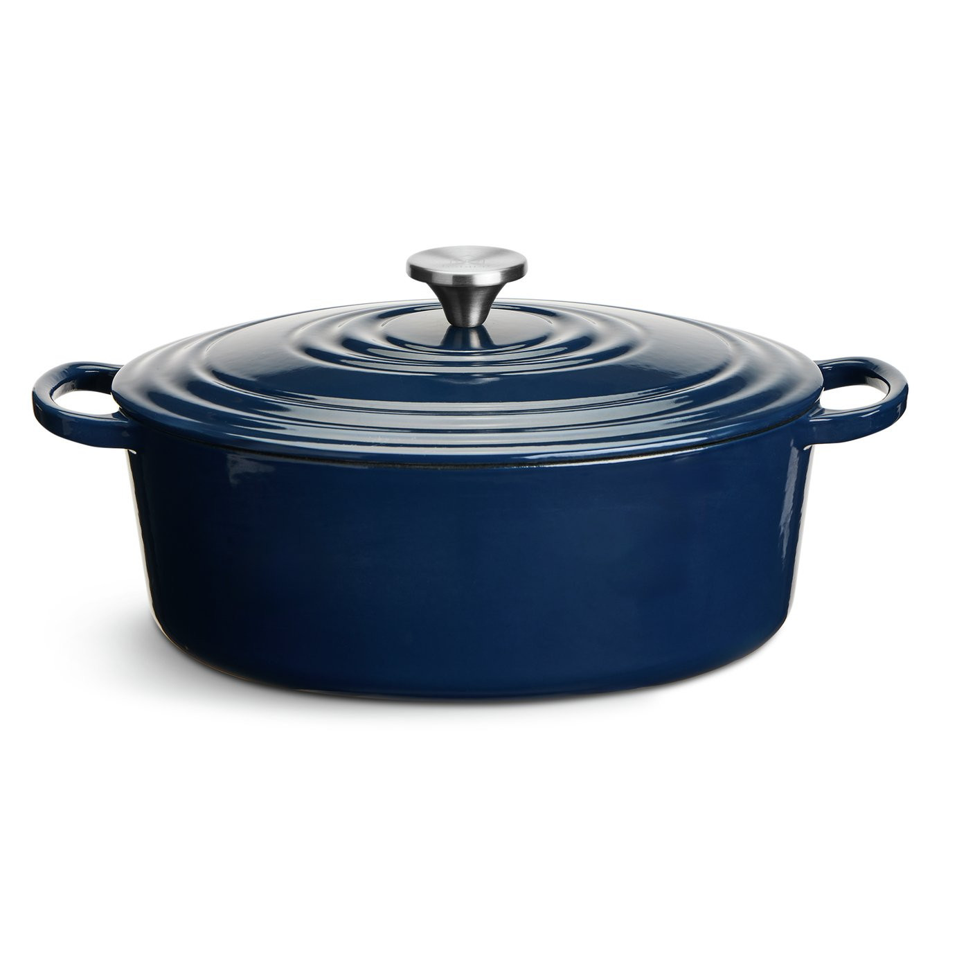 Habitat 4.7L Cast Iron Oval Casserole Dish - Navy | argos.co.uk