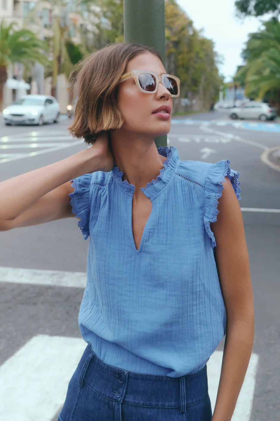 WYSE x FINLAY Tavistock Sunglasses - Nude | WYSE London