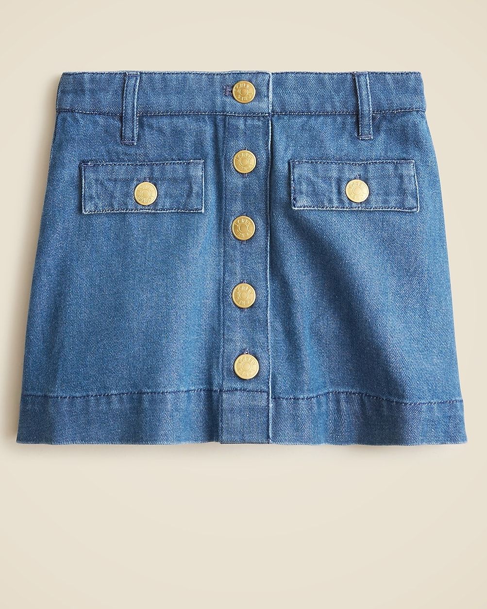 Girls' button-up skirt in drapey denim | J. Crew US