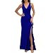 WOOSEA Women's Deep V Neck Sexy Ruffle Split Style Evening Formal Party Maxi Dress | Amazon (US)