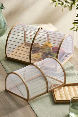 Bamboo Covered Serving Trays, Set of 2 | Anthropologie (US)
