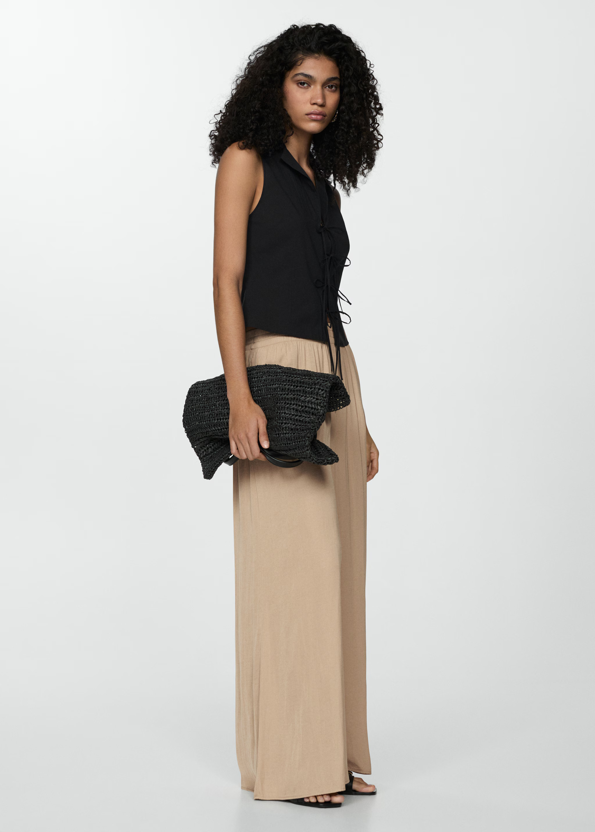 Wide leg fluid pants | MANGO (US)
