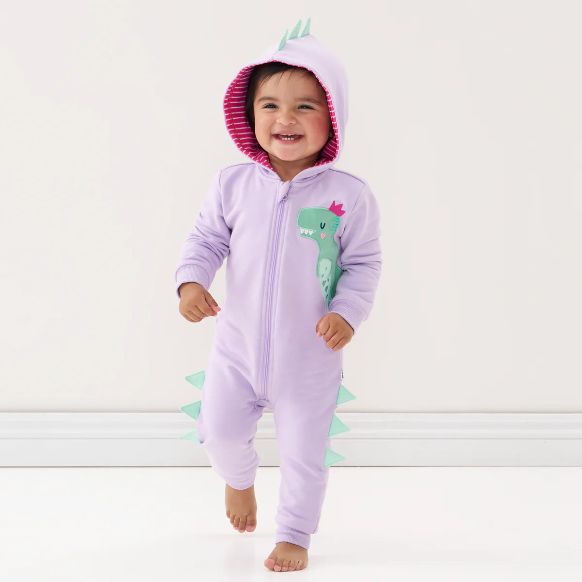 Loveasaurus Sweatsuit Romper | Little Sleepies