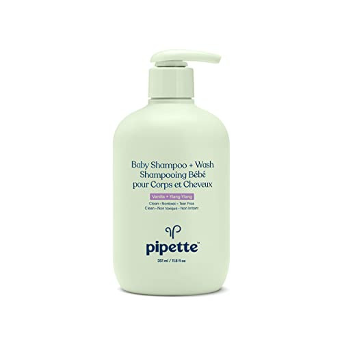 Pipette Baby Shampoo and Body Wash - Vanilla + Ylang Ylang, Tear-Free Bath Time, Hypoallergenic, Moisturizing Plant-Derived Squalane, Non-Toxic, Sulfate Free, 11.8 fl oz | Amazon (US)