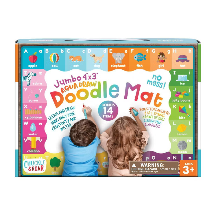 Chuckle & Roar Jumbo 4' x 3' Aqua Draw Doodle Mat | Target