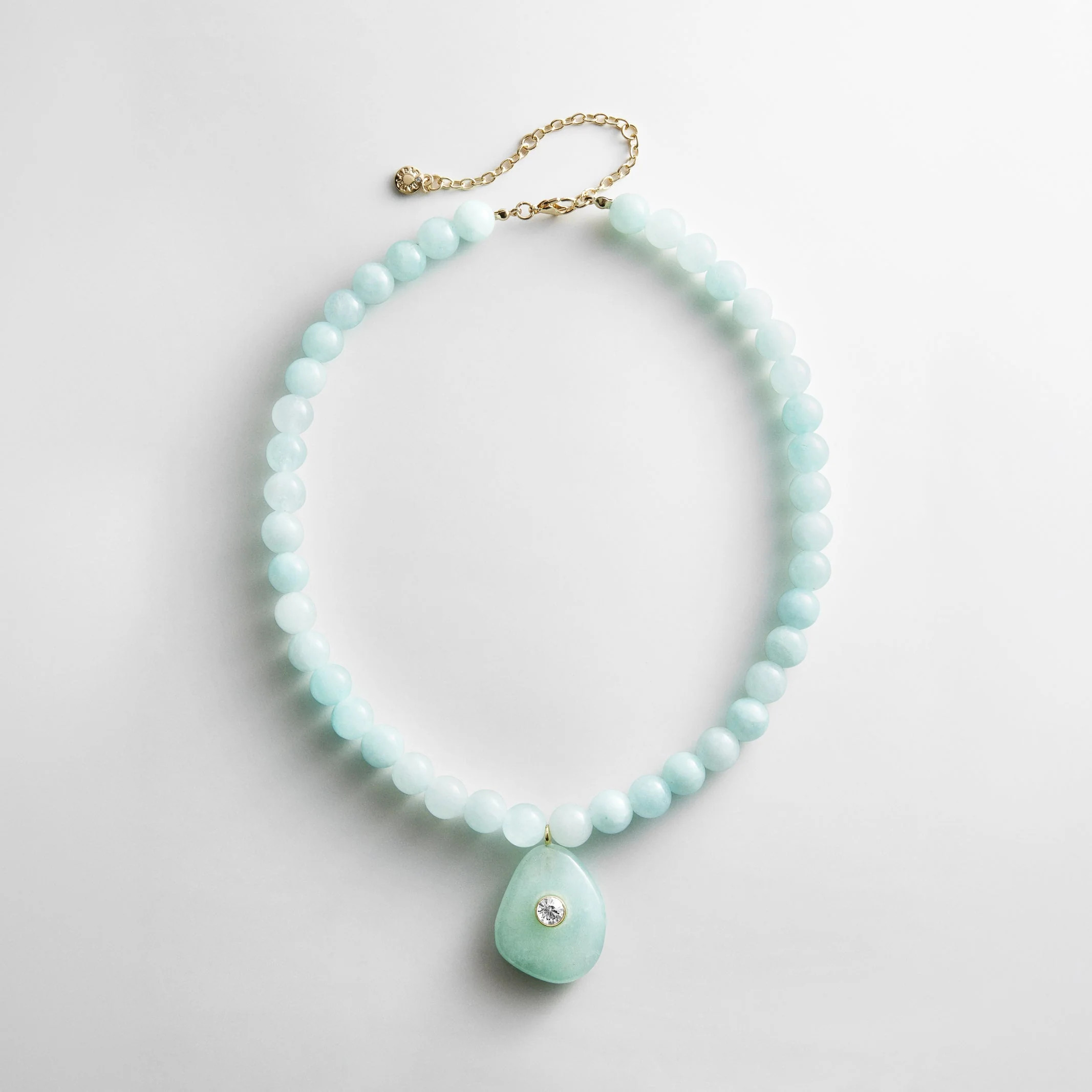Jamie Semi-Precious Beaded Necklace - Light Turquoise/Jade | BaubleBar