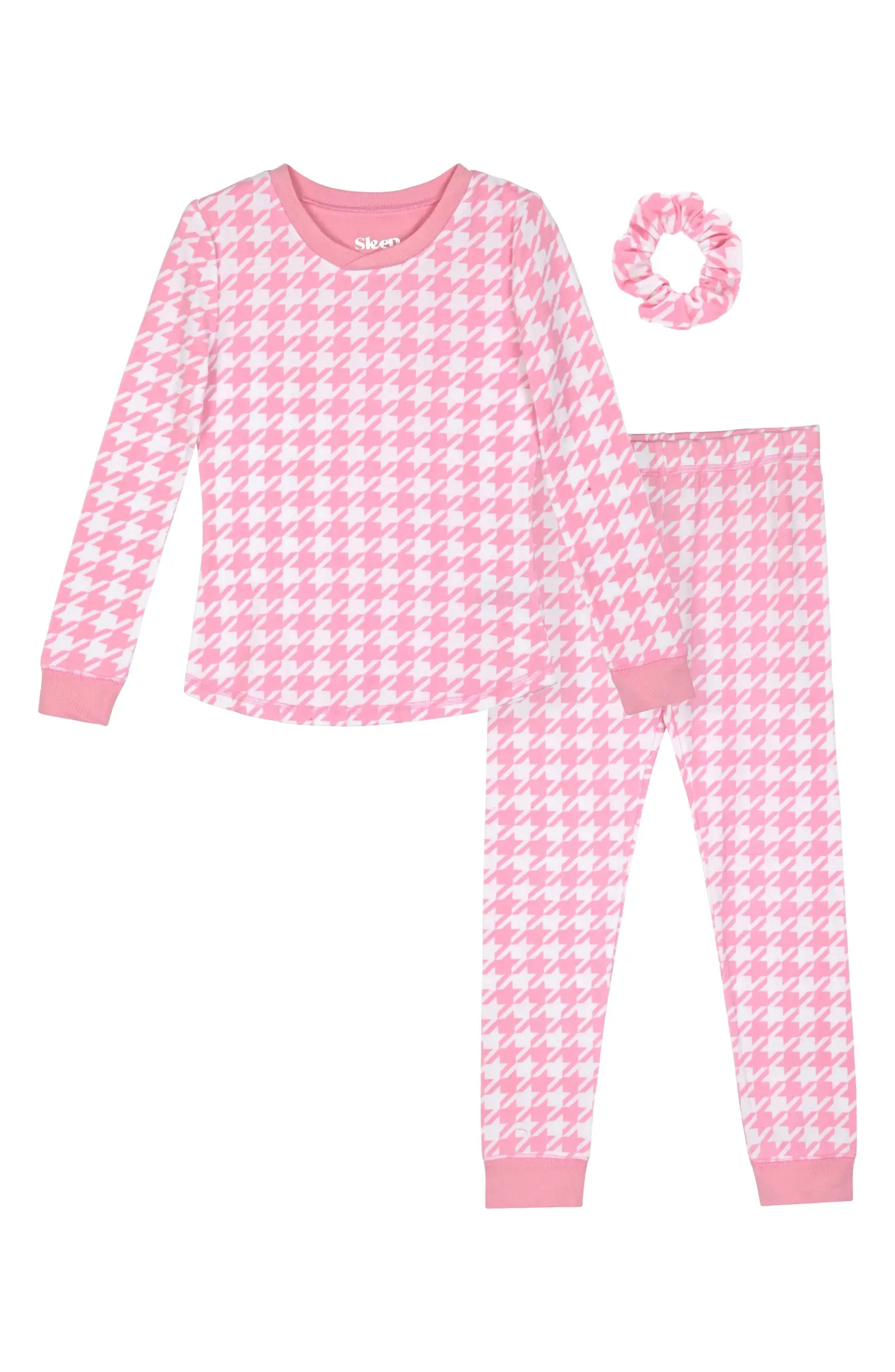 SLEEP ON IT Kids' Fitted Two-Piece Pajamas & Scrunchie Set | Nordstromrack | Nordstrom Rack