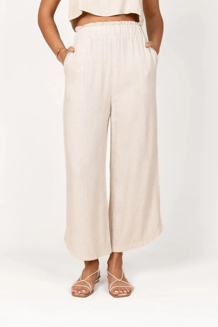 Eleanor High Waisted Pants - Beige | Petal & Pup (US)